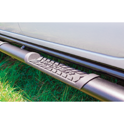 Toyota hilux 2016 black stainless steel double tube oval side steps Artav